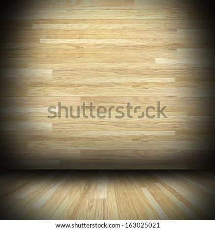 abstract indoor view of wood cabin made from laminated planks