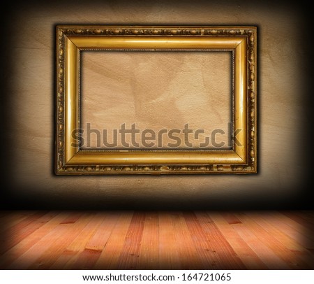 vintage victorian frame on interior architectural  backdrop setting