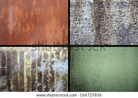 collection of rusty textures, different colors and patterns
