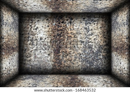 weathered indoor abstract  architectural backdrop with very grungy surfaces