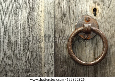 Similar – Image, Stock Photo Wooden gate close up in evening sun