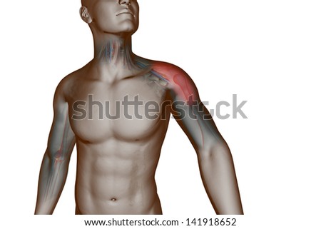 illustration of severe pain in the shoulder