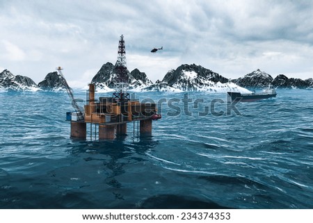 Oil platform in the Arctic Ocean