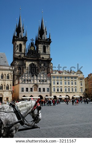 Cathedral with a horse in Prague