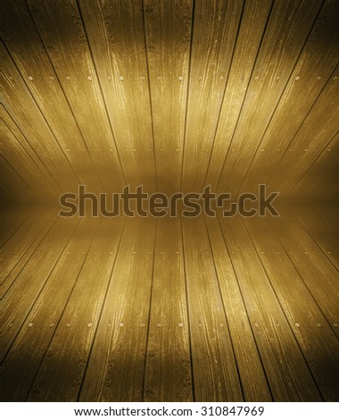 Gold wood perspective empty room background amount Vignette.Room. texture with natural patterns background