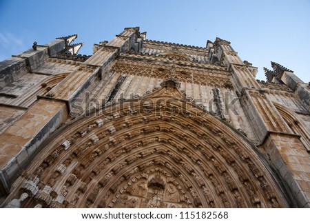 Entrance to Batalha monastery, Unesco world cultural heritage, Portugal
