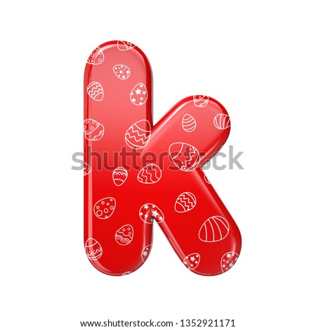 Easter egg letter K - Lower-case 3d red and white celebration font isolated on white background. This alphabet is perfect for creative illustrations related but not limited to Easter, events, fest... Stock fotó © 