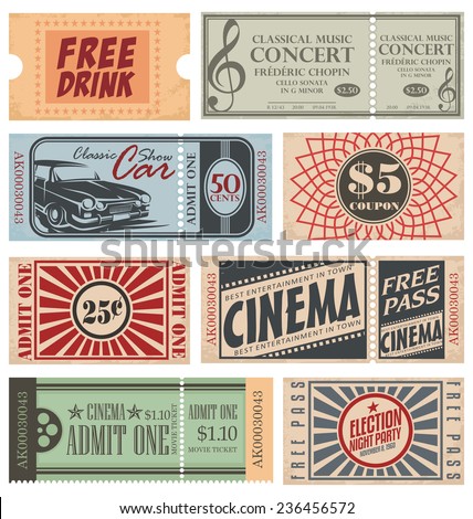 Retro Tickets and Coupons