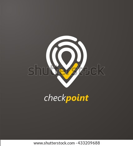 Check point creative symbol concept. Global Positioning System icon template. Navigation mark. Spot sign vector illustration.