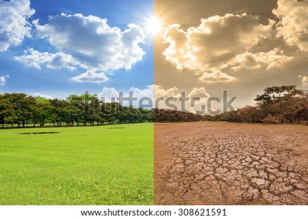 A global warming concept image showing the effect of environment climate change