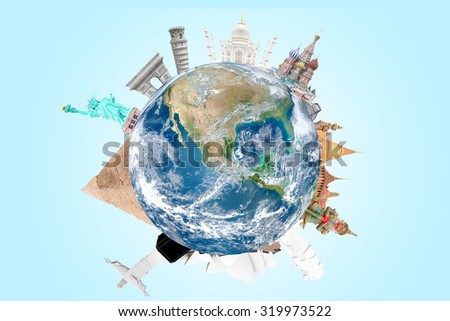 Travel around the world concept  Elements of this image are furnished by NASA