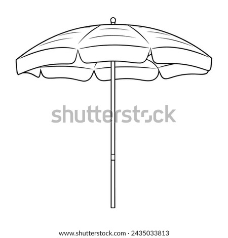 Vector illustration of a chic beach umbrella outline, perfect for coastal graphics