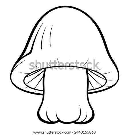 Vector illustration of a minimalist mushroom outline icon, ideal for forest themes.