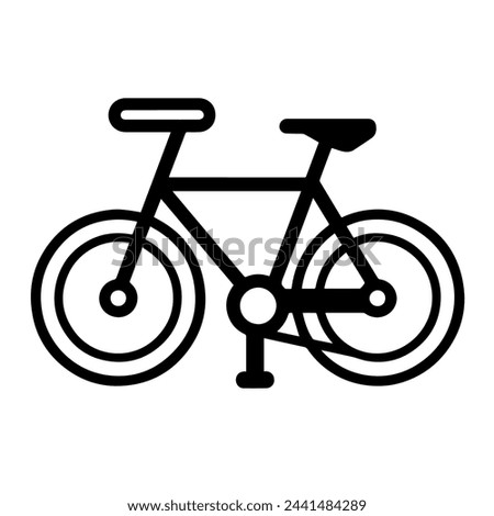 Vector illustration of a bicycle outline icon, ideal for transportation projects.