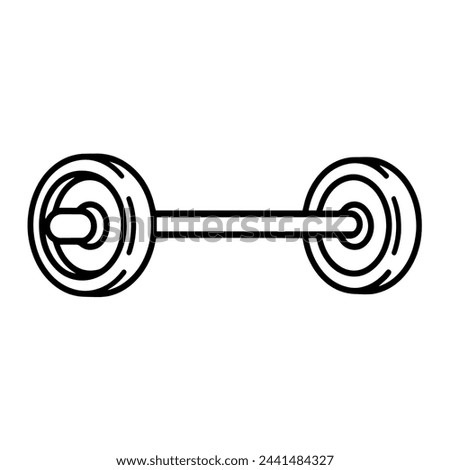 Vector illustration of a barbell outline icon, ideal for workout projects.