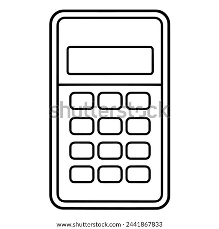 Vector illustration of a calculator outline icon, ideal for accounting projects.