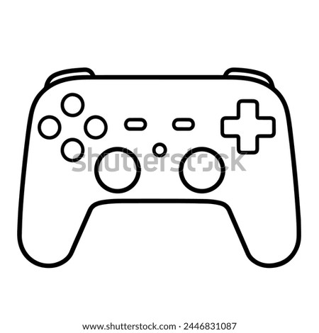 Modern gamepad outline symbol, perfect for video game or entertainment graphics.