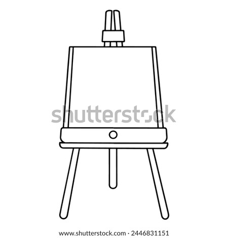 Wooden easel outline symbol, ideal for painting or creativity graphics.