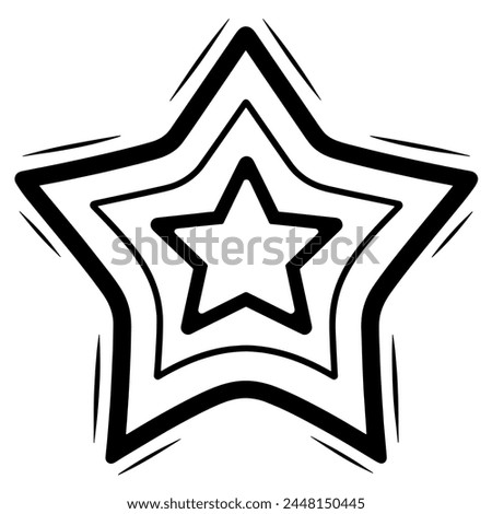Shield icon with star outline, ideal for security or protection concepts.
