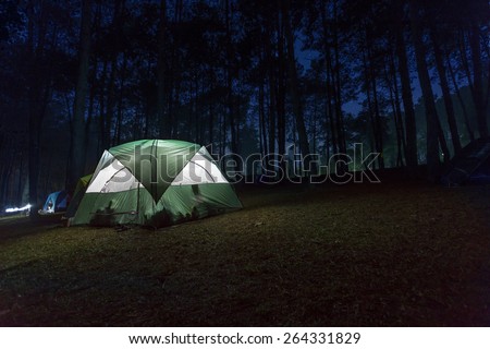 holiday night camping at pang ung  maehongsorn thailand