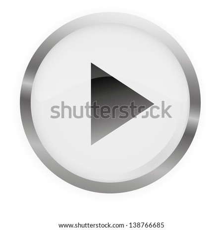 Glossy Play Button Gray,Vector illustration.