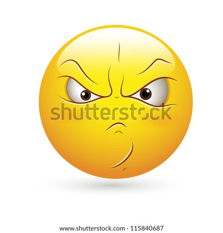 Smiley Emoticons Face Vector - Angry Expression - 115840687 : Shutterstock