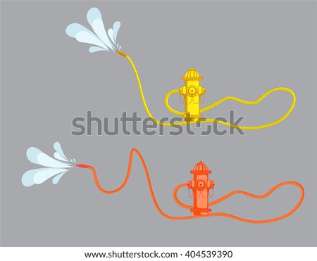 Hydrant with Fire Hose Vector