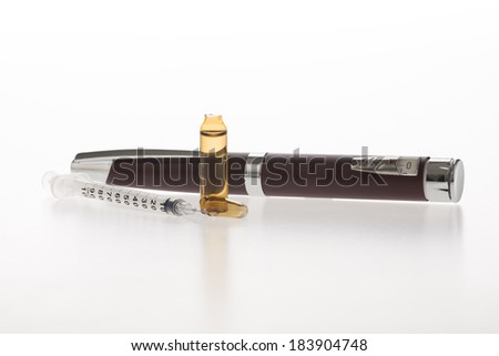 isolated insulin pen on white background