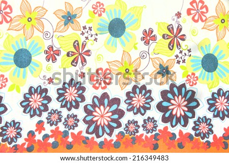 Patterns colorful flowers drawing