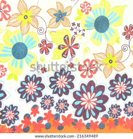 Patterns colorful flowers drawing squared