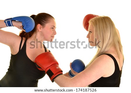 Two sexy female boxer
