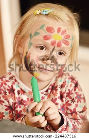 Pretty girl with face painting