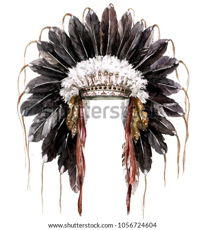 Long Native American Indian Sunset Color Feather Headdress Costume War Bonnet