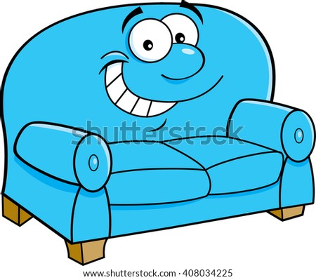 Cartoon Illustration Of A Smiling Couch. - 408034225 : Shutterstock