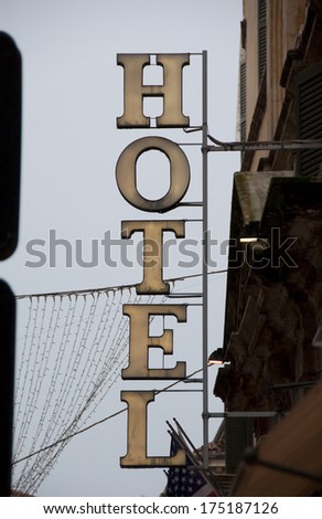 Hotel sign.