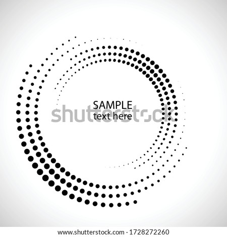 Halftone dots in circle form. round logo . vector dotted frame . Half tones design element