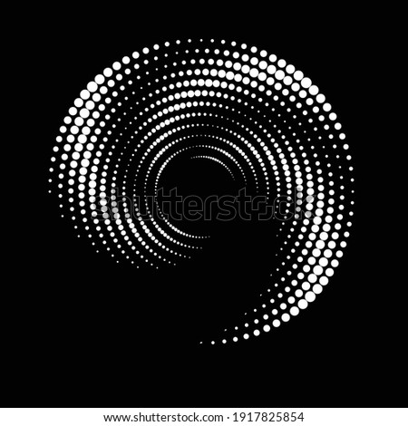 Halftone dots in circle form. round logo . vector dotted frame . design element