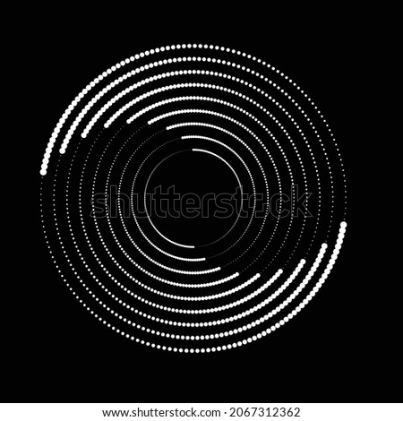 Halftone dots in circle form. round logo . vector dotted frame . design element