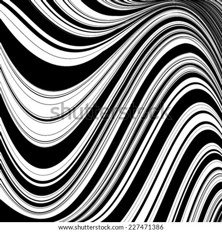 Abstract Vector Striped Background. Black And White Stripes . Wave ...