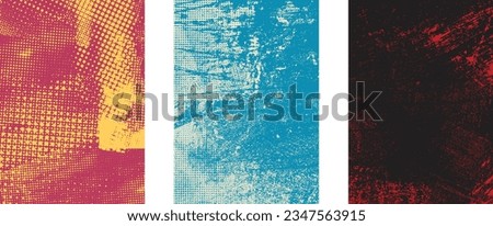 Distressed dotted design element. Duo tone, grunge poster . Modern art .Abstract, grungy composition . Half tone background. Halftone dots texture effect .Contemporary vector. Grange design