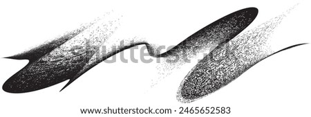 Distorted geometric half circle . Minimal art design . Noise destroyed logo . Trendy grainy shapes . Graph print noise texture .Spray effect .Grunge texture . Distressed element .vector