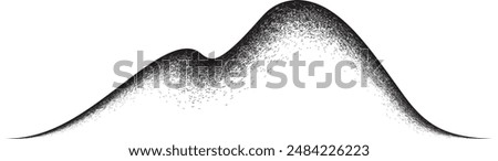 Mountain noise texture . Silhouettes . Sand texture. Gritty, grain effect . Grunge hill peaks. Distressed brush strokes. Mountain landscape . Speckled design element . Graffiti logo .Vector