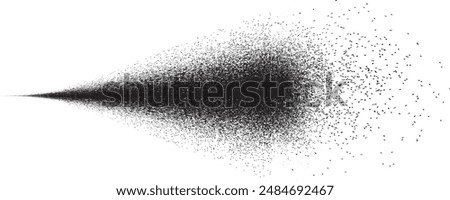 Sprayed black line .Graffiti art design . Noise dispersion logo . Spray effect .Grunge, grainy, gritty texture . Distressed element .vector . Line with shadow effect