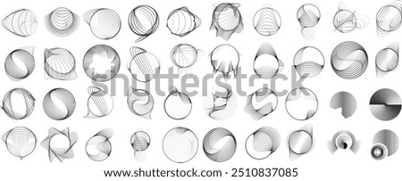 Abstract oval Lines Background with geometric circles . Vector rotating ellipse Line Design . Poster template . Concentric circles logo .Minimal art 