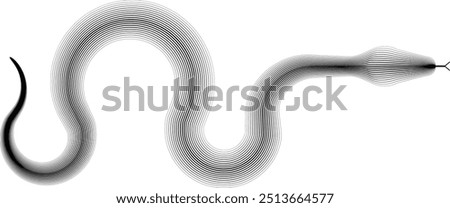 Snake logo. Chinese new year 2025 zodiac snake symbol .design elements . Year of the snake .Abstract flow linear fluid shapes .Curved lines pattern . Vector illustration