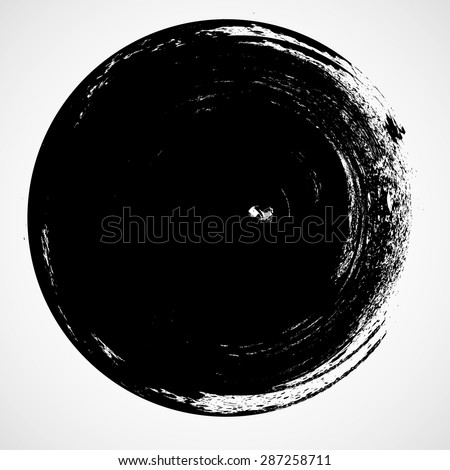 Vector Grunge Background.  Circle Brush Stroke .  Distress Frame.