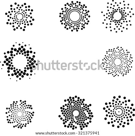 Vector Dotted Rings . Round Circles . 