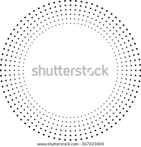 Halftone Round Dots . Circle Logo . Vector