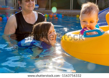 Similar – Image, Stock Photo He who swims lives longer. He who does not sink.