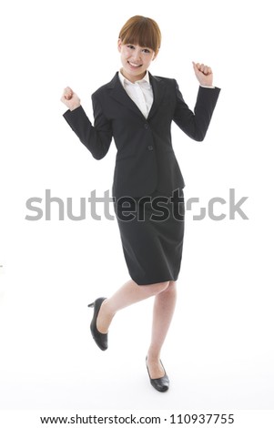 Whole body of a young businesswoman